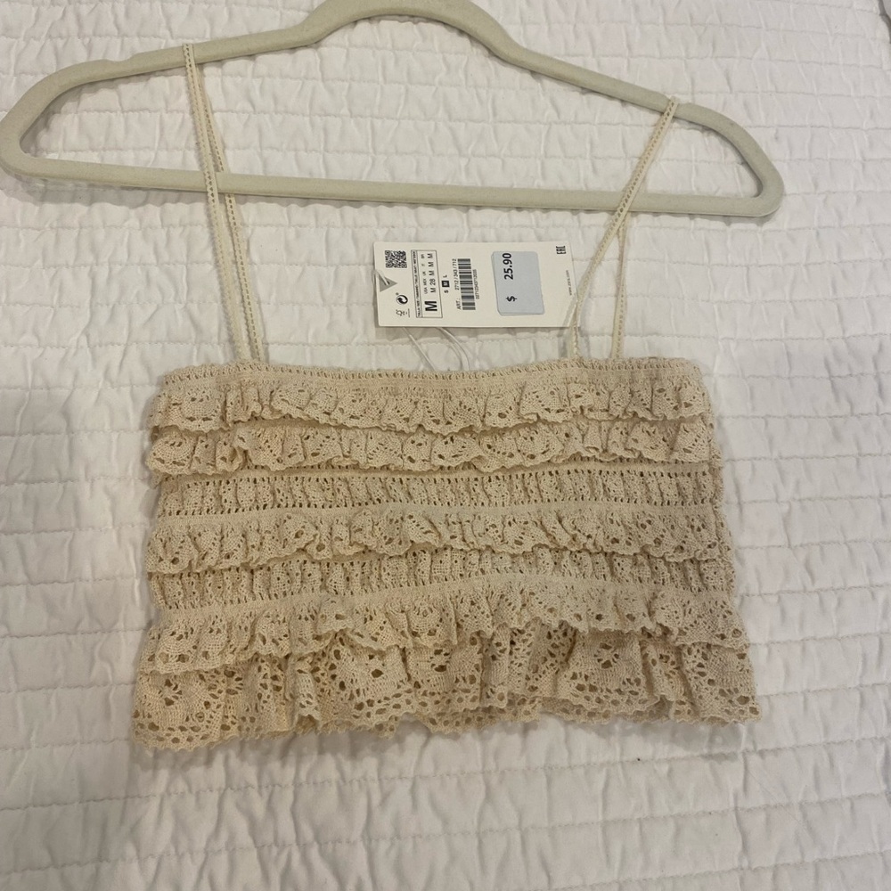 NWT Zara Cropped crochet too